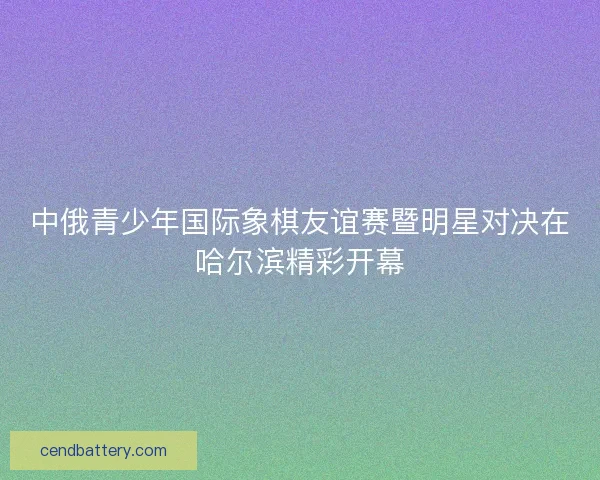 中俄青少年国际象棋友谊赛暨明星对决在哈尔滨精彩开幕