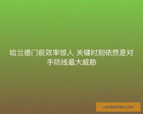 哈兰德门前效率惊人 关键时刻依然是对手防线最大威胁