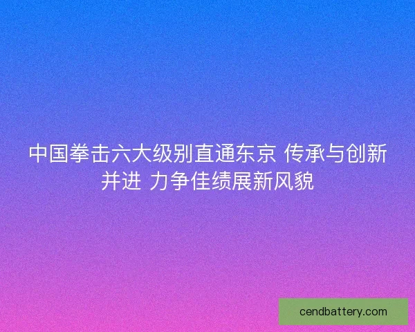 中国拳击六大级别直通东京 传承与创新并进 力争佳绩展新风貌